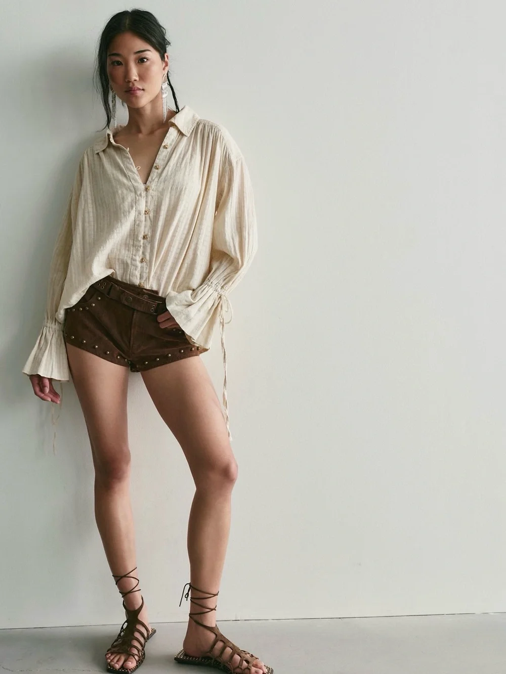 Free People The Cool Kid Suede Micro Shorts